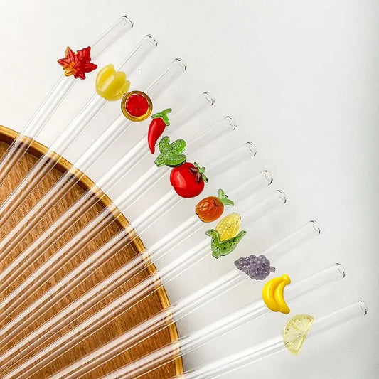 Reusable Glass Drinking Straw with Brush | BPA-Free Eco Gift Glass Drinking Straw Peaceful Pleasures Health and Wellness