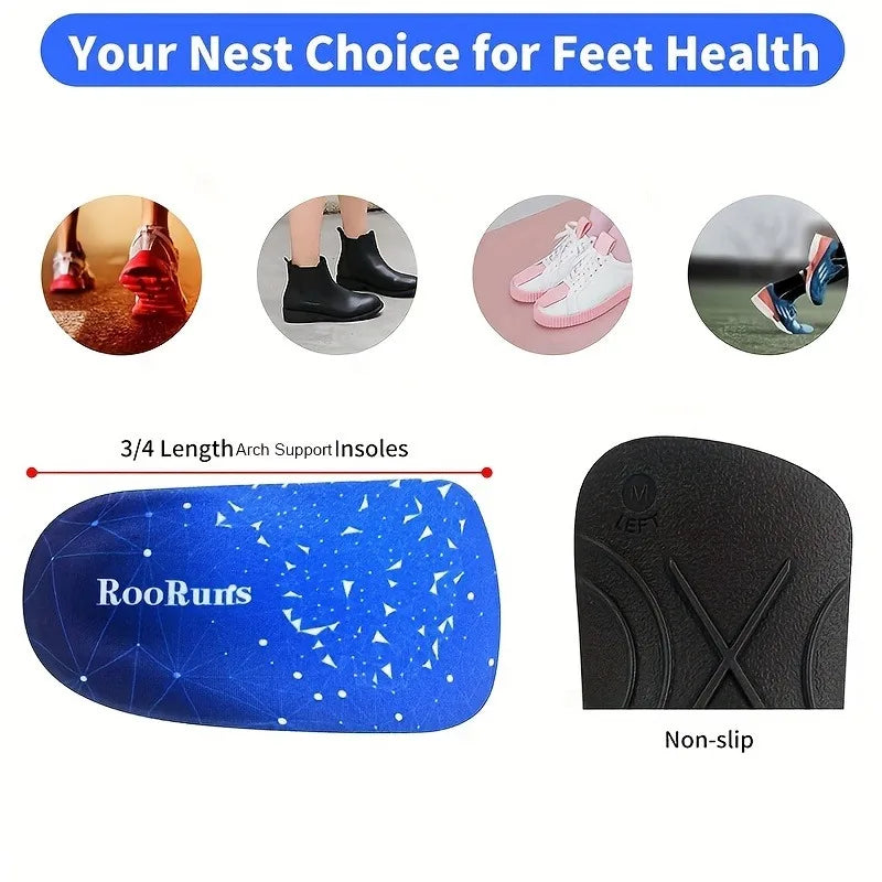 Men Women 3/4 Arch Support Sport Insoles Orthotic Heel Inserts Comfort Breathable Durable Shoe Insert for Daily Use & Most Shoes Peaceful Pleasures Health and Wellness