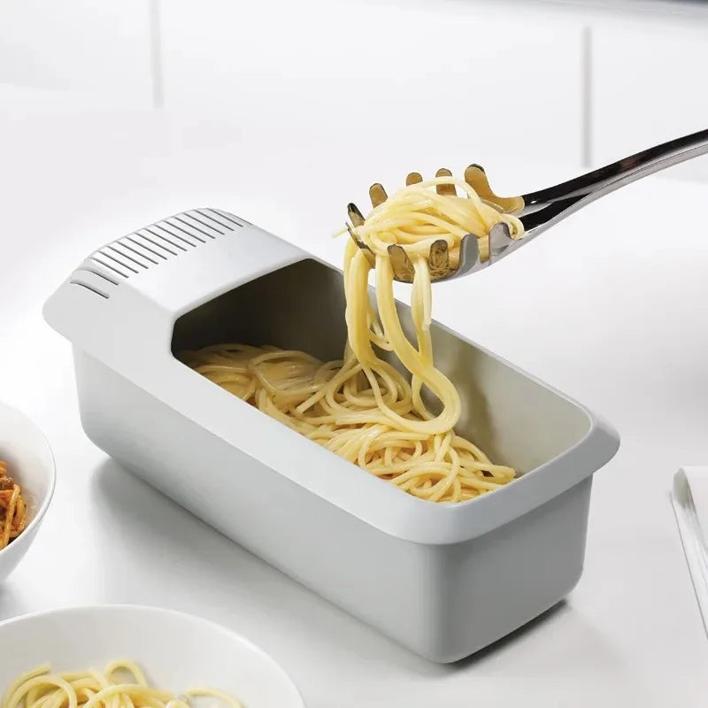 Hot Kitchen Storage Box, Drainage Storage Basket, Plastic Pasta Box, Washing and Cooking liuyingDual-use Box, Microwave Heating Peaceful Pleasures Health and Wellness