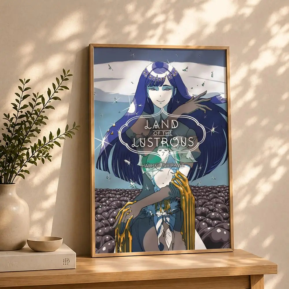 Land of the Lustrous Anime Poster – HD Self-Adhesive Wall Art Anime Wall Poster Peaceful Pleasures Health and Wellness White9 30X40cmNoframe