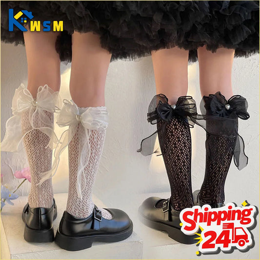 Girls Lace Ruffle Knee High Socks – Breathable Princess Stockings Girls Knee High Socks Oasis Select