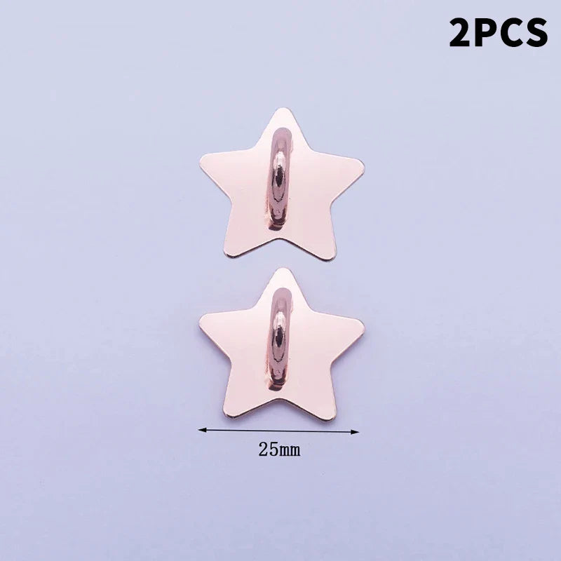 Metal Star Moon Bow Phone Charm Holder & Finger Ring Stand 2/4pc