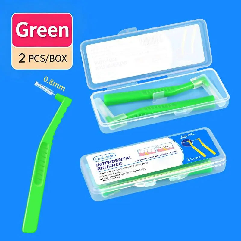2/5Pcs L-shaped Interdental Brushes Portable Soft Bristle Interdental Cleaners Brushes Travel Peaceful Pleasures Health and Wellness B4
