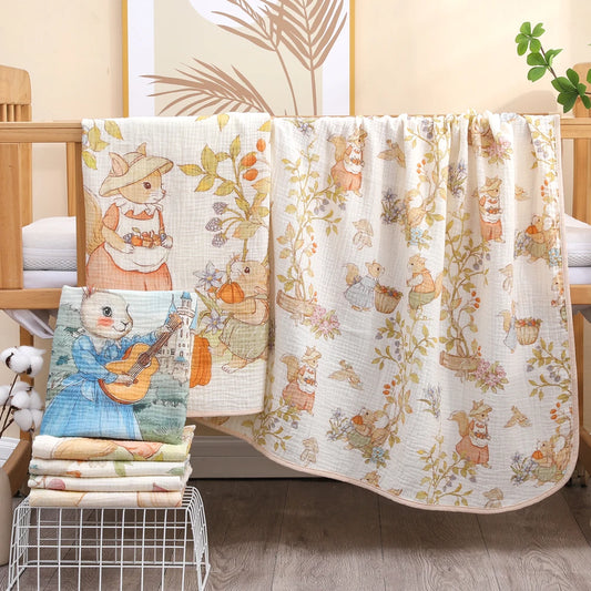 Newborn Baby Bath Towel | Soft Cotton Bamboo Gauze Blanket Baby Bath Towel Peaceful Pleasures Health and Wellness