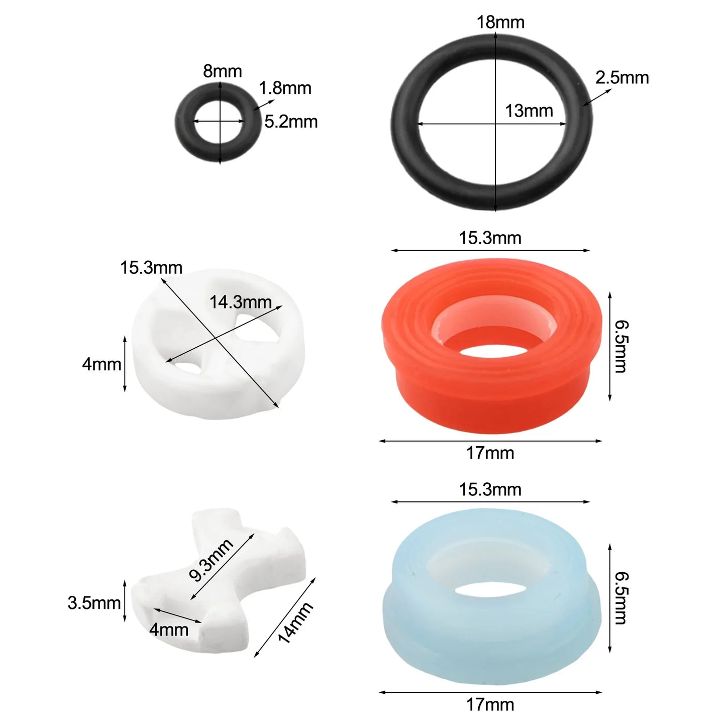 12-Piece Faucet Valve Cartridge Replacement Kit – Ceramic Discs