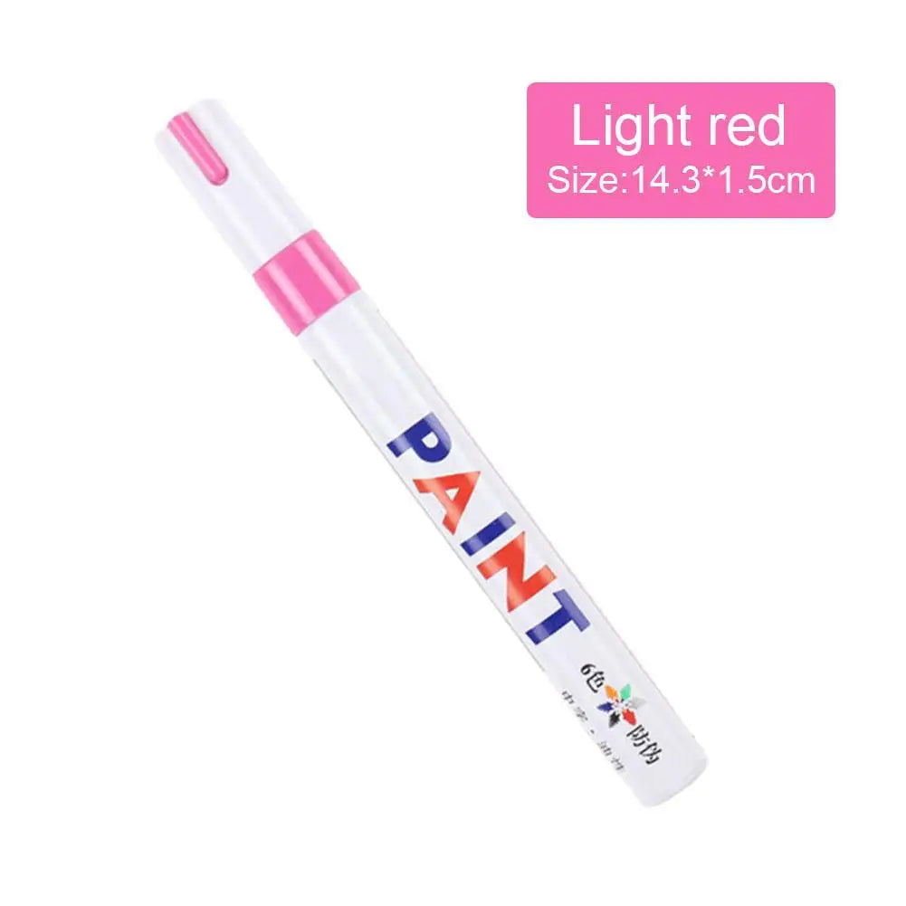 Color Waterproof Cars Wheel Tire Oily Mark Pen Auto Rubber Tyre Paint Pen Cd Metal Permanent Paint Marker Graffiti Touch Up Peaceful Pleasures Health and Wellness Pink