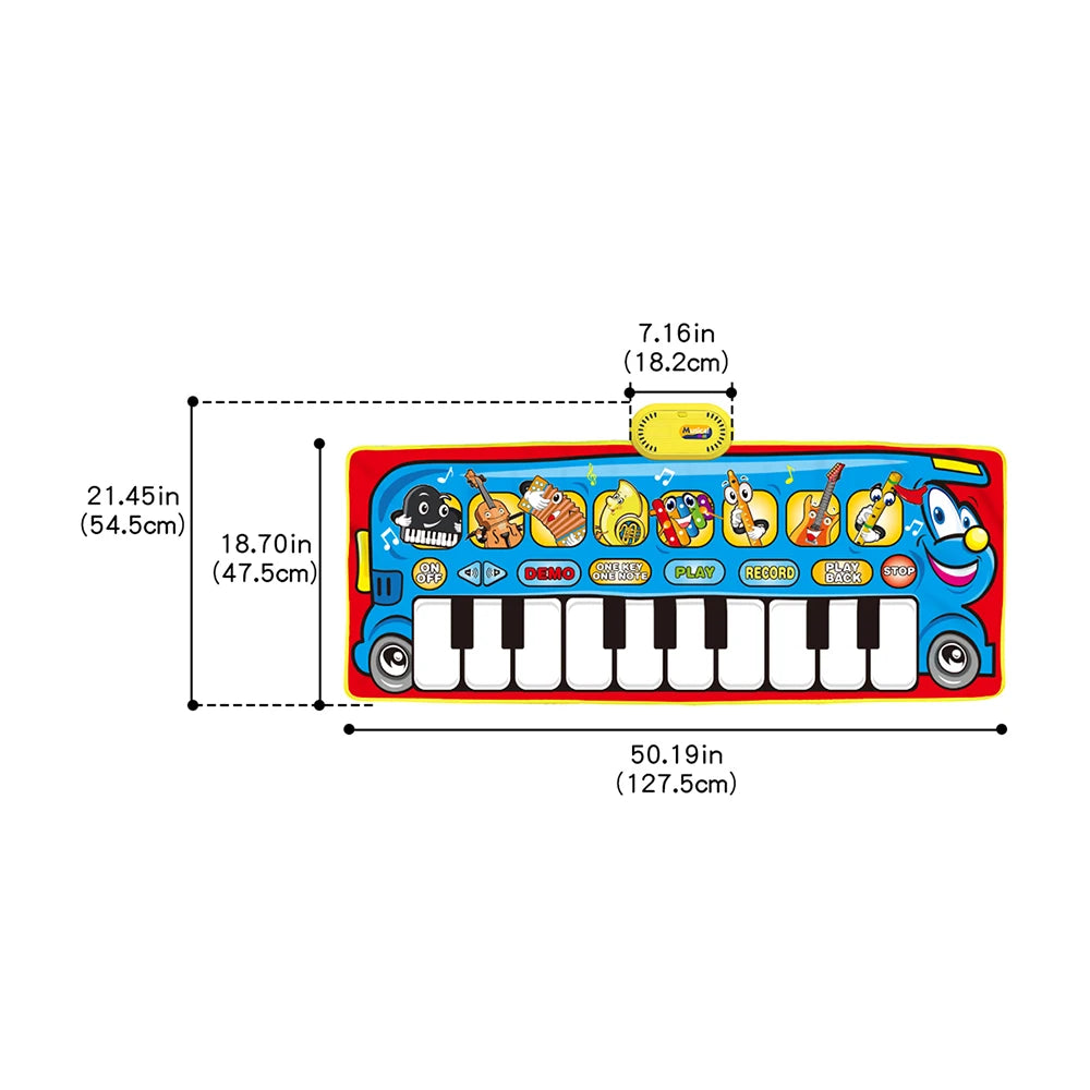 Cartoon Musical Mat Keyboard Piano Play Instruments Sounds