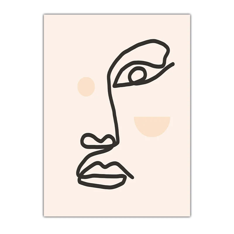 Abstract Women Face Canvas Wall Art | Minimalist Line Poster Canvas Wall Art Peaceful Pleasures Health and Wellness 01 40x50cm No Frame China Mainland