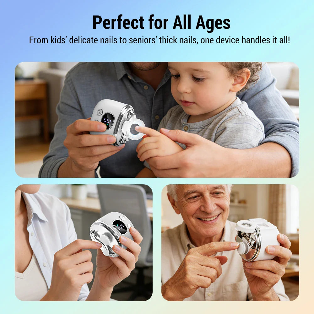 AFDEAL Electric Nail Trimmer – Dual Blade, LED & Magnifier