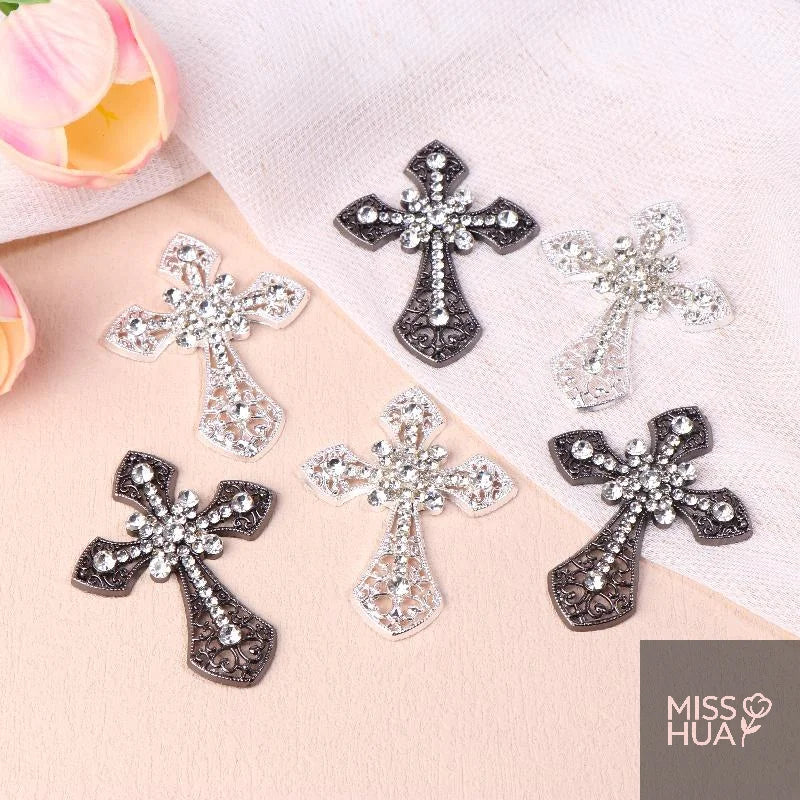 Vintage Cross Flatback Rhinestone DIY Craft Embellishments 2/10Pcs