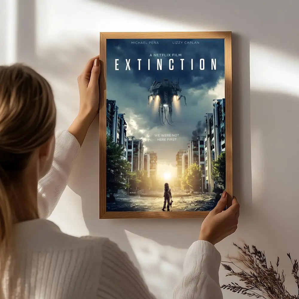 Movie E-Extinction HD Wall Poster | Self-Adhesive Waterproof Art Movie Wall Poster Peaceful Pleasures Health and Wellness White1 15X20cmNoframe