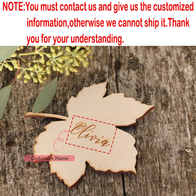 Personalized Maple Leaf Place Cards – Wooden Autumn Wedding Tags Wooden Place Cards Peaceful Pleasures Health and Wellness custom tags 4pcs 9x9cm