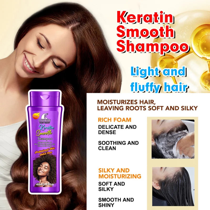 Keratin Shampoo + Conditioner Set Cleanses the scalp, nourishes hair, softens hair care, leaves fragrance, washes hair care Peaceful Pleasures Health and Wellness