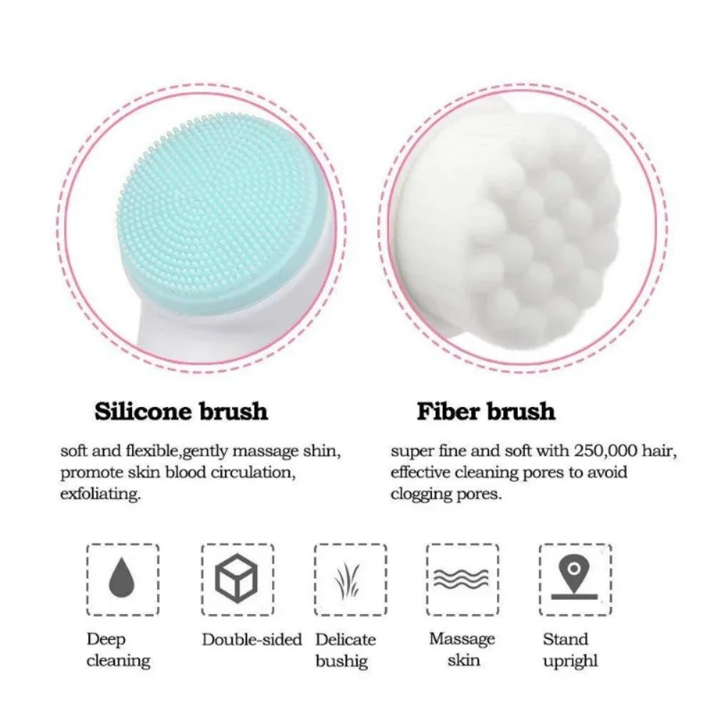 3D Double-Sided Silicone Facial Cleansing Brush | Exfoliator
