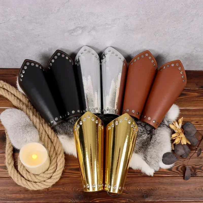 Viking Cosplay Medieval Steampunk Rock Wristband Pair Gloves Retro