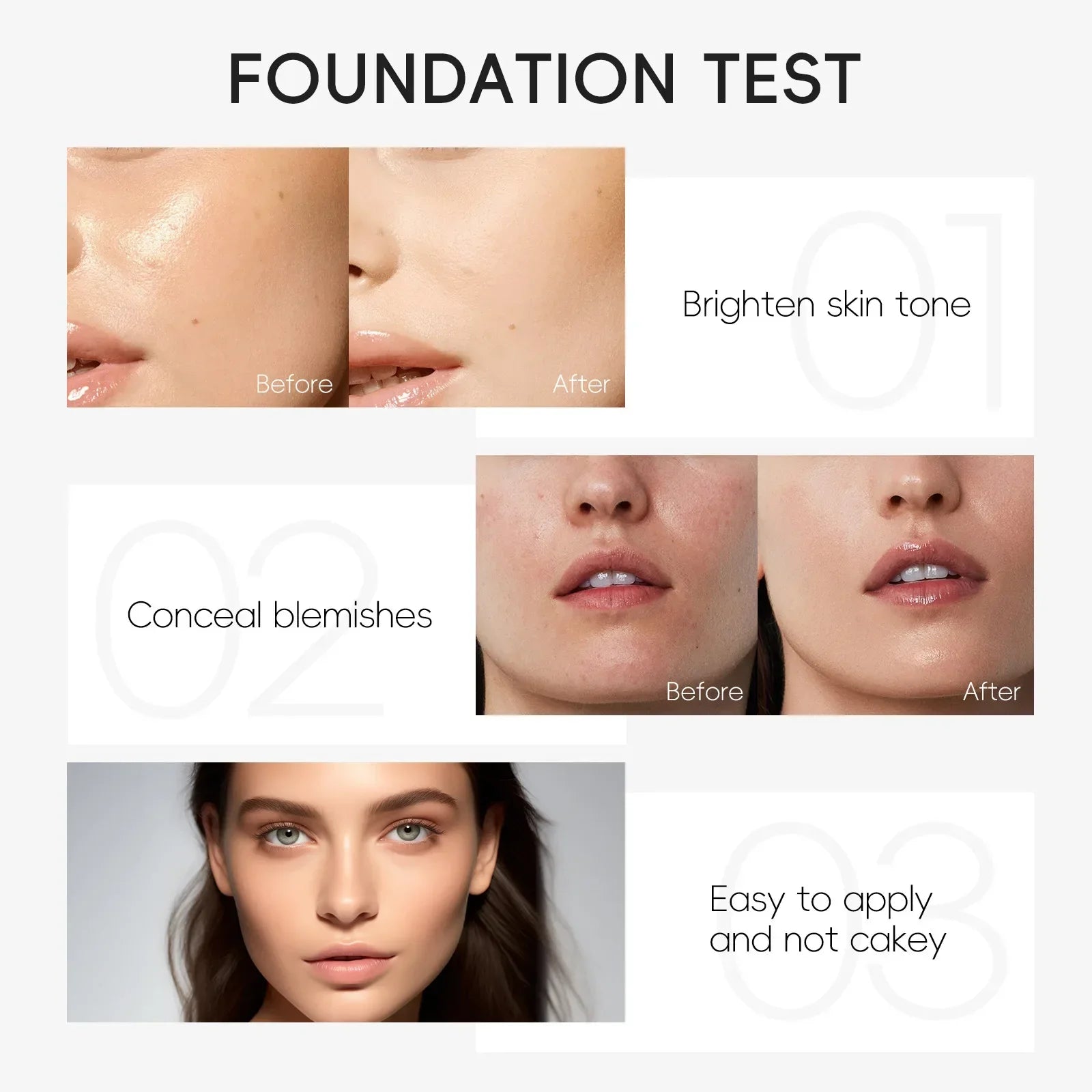LAIKOU Liquid Foundation Full Coverage 30ml Peaceful Pleasures Health and Wellness