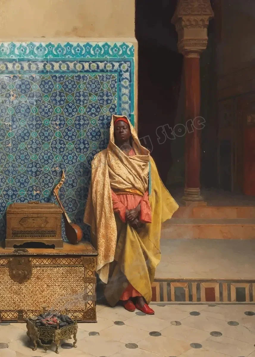 Canvas Painting Gerome Classic Artwork Arabs Living Landscape Poster Arabic Carpet Merchant Wall Art Pictures Home Decor Peaceful Pleasures Health and Wellness 16 50x70cm Unframed