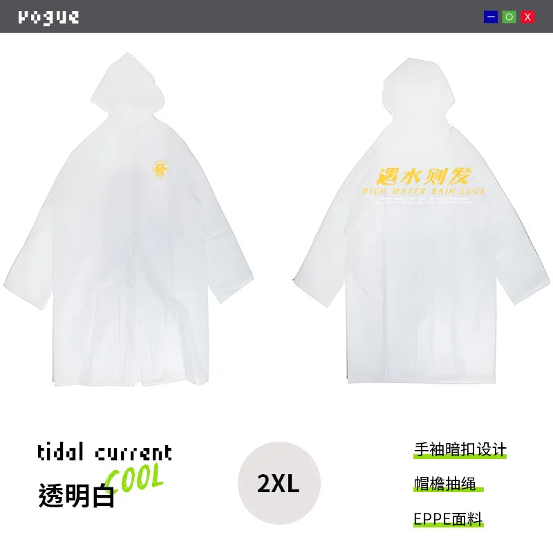 Clear Transparent Waterproof Rain Poncho – Adult Trench Raincoat Waterproof Rain Poncho Peaceful Pleasures Health and Wellness Clear L