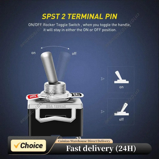 Car Boat Rocker Toggle Switch 2Pin Metal Boot SPST Rocker Switch Waterproof Boot Cap Cover SPST ON/Off Switch for Car RV Marine Peaceful Pleasures Health and Wellness