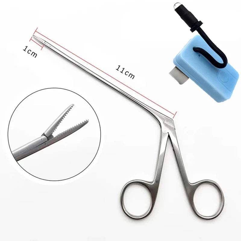 Medical Ear Wax Pick Tongs with Lights Earwax Remover Micro Alligator Crocodile Forceps Earpick Ear Nose Cleaning Clamp Ears Peaceful Pleasures Health and Wellness Long and lights