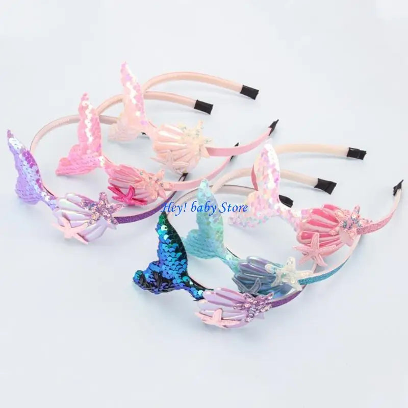 Girls Mermaid Seashell Headband | Birthday Party Hair Accessory