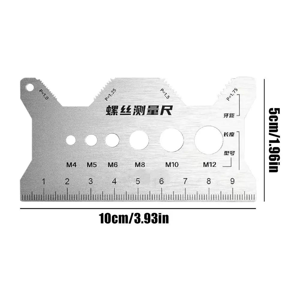 Stainless Steel Screw Thread Pitch Gauge | Metric Bolt Measuring Tool