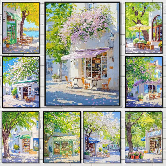 Street Leisure Canvas Wall Art Poster – Waterproof Oil Painting Canvas Wall Art Peaceful Pleasures Health and Wellness