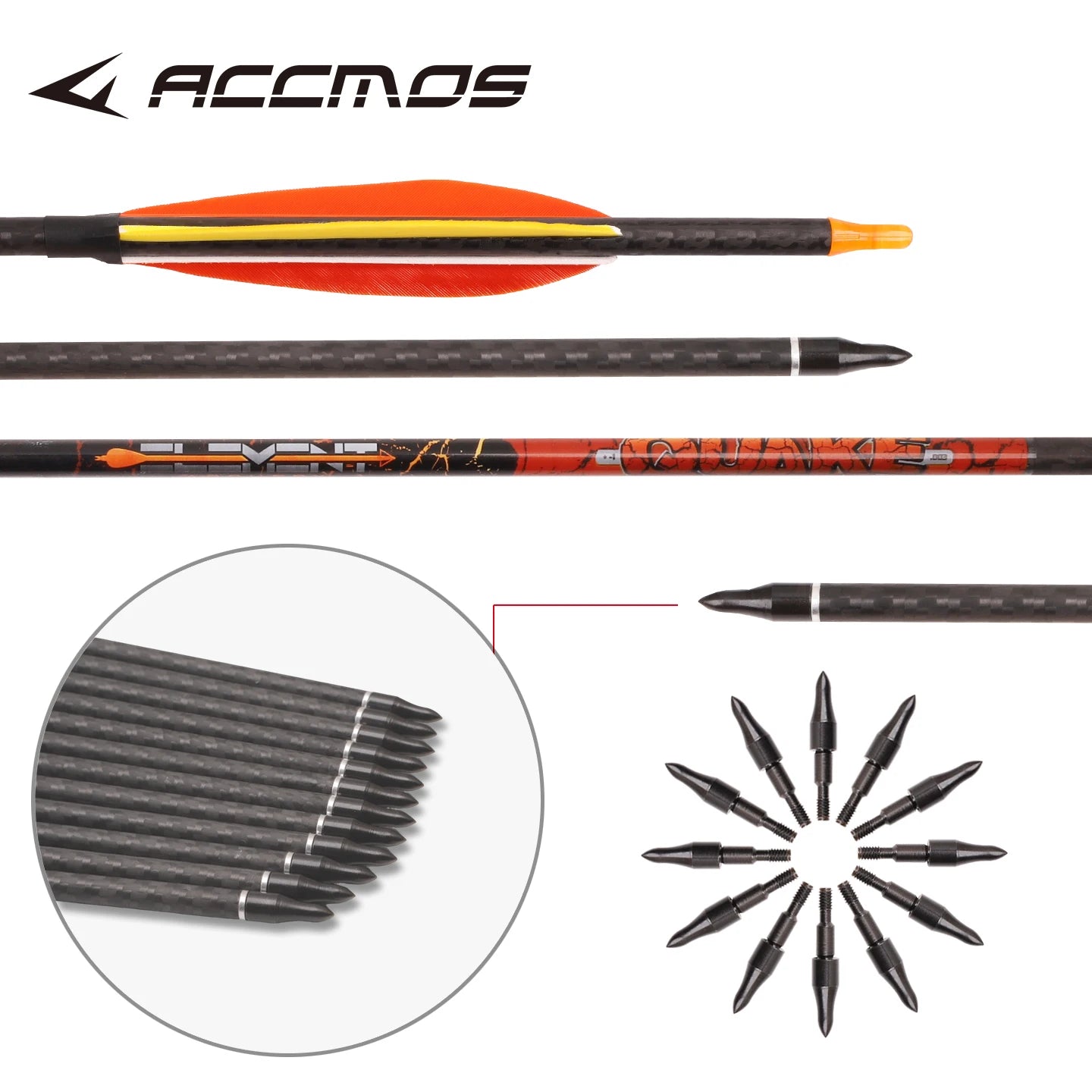 6 12 ID6 2 Archery Pure Carbon Arrow Spine 300 350 400 500 Shaft