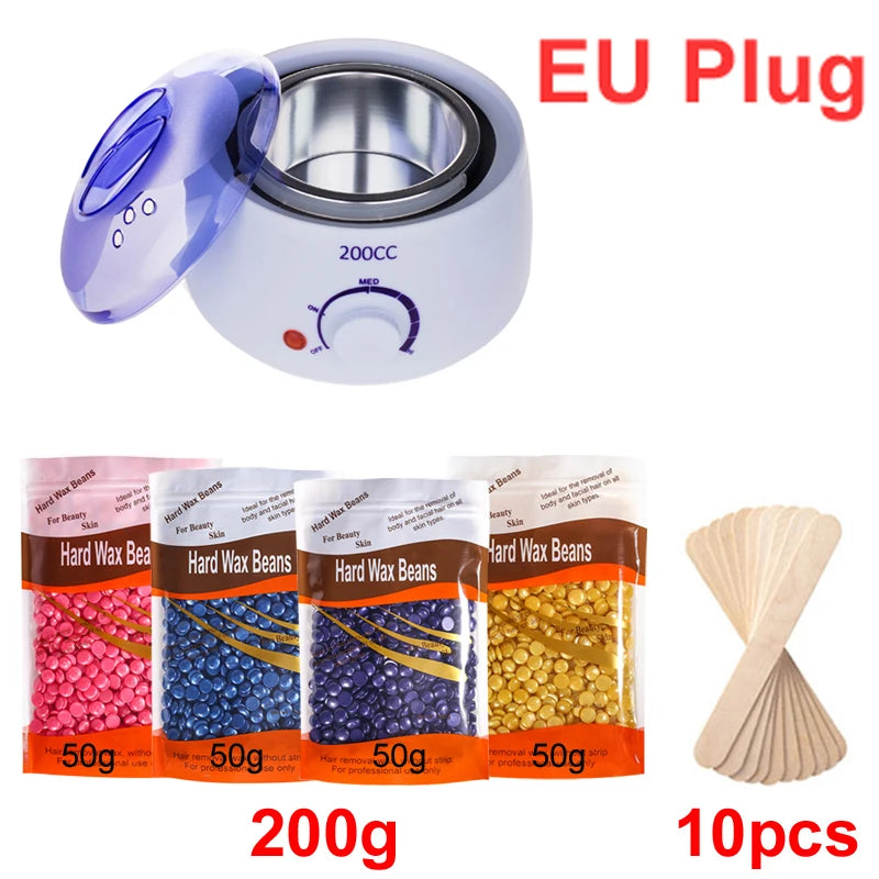 2026 200ML Hair Removal Tool Warmer Wax Heater Hands Feet Epilator Depilatory Paraffin Wax Machine Kit/Wax Beans/Wax Heater Peaceful Pleasures Health and Wellness 035-W-EU-200g