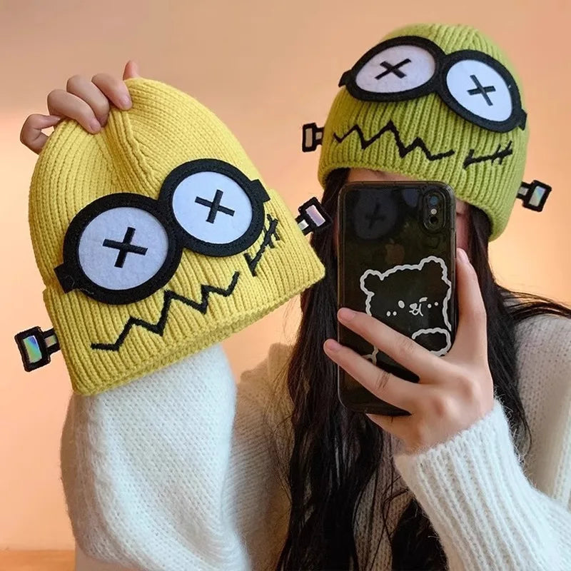 Cute Cartoon Knit Beanie | Funny Warm Winter Hat for Women