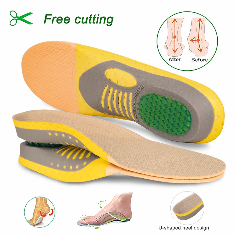 1 pair Orthopedic Insoles Orthotics Flat Foot Health Sole Pad for Shoes Insert Arch Support Pad for Plantar Fasciitis Feet Care Peaceful Pleasures Health and Wellness