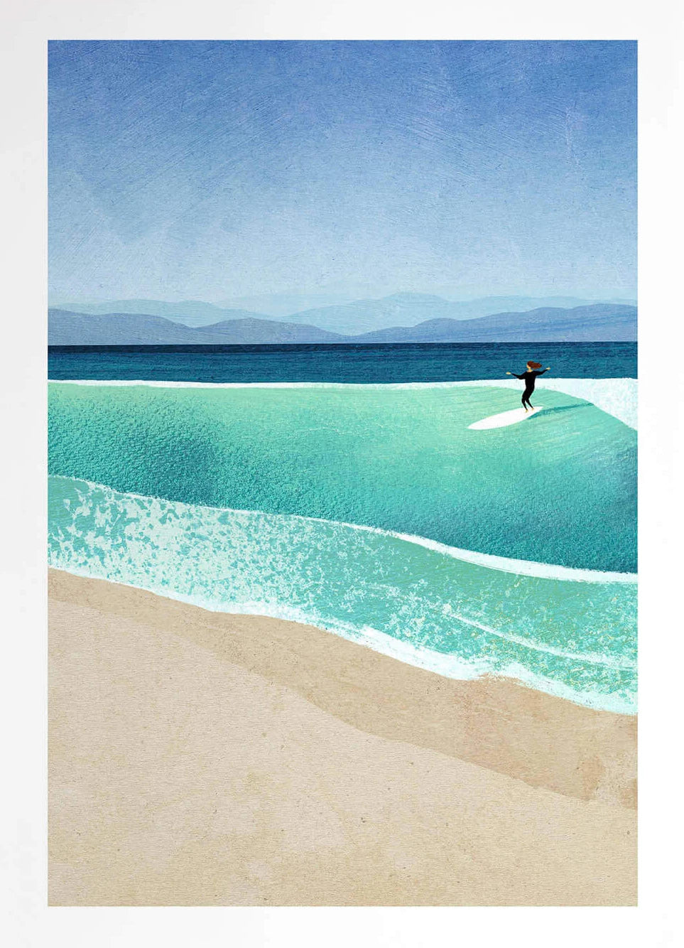 Canvas Painting Wall Art Picture Simple Outdoor Summer Beach Scenery Poster Sunset Surfers Swimming Ocean Living Room Home De Peaceful Pleasures Health and Wellness