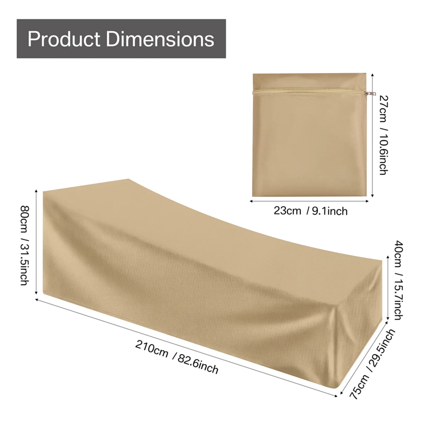 Waterproof Chaise Lounge Cover | Outdoor Patio Furniture Protector