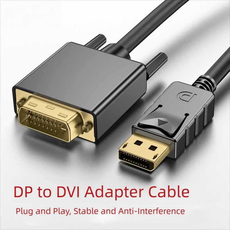 DisplayPort DP to DVI Adapter Connecto Cable Conversion Line 1.8M FHD 1920*1080P For Desktop Laptop PC TV Monitor Projector Peaceful Pleasures Health and Wellness
