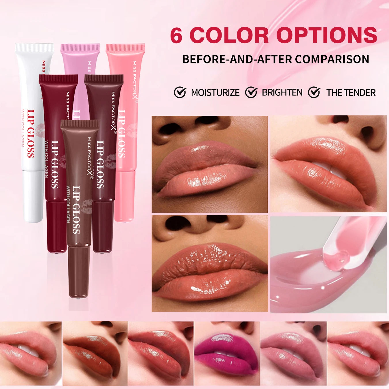 Premium gift set 24PCS/box Lip gloss set Long-lasting moisturizing Lip color modification Perfect gift for women Valentine’s Day Peaceful Pleasures Health and Wellness