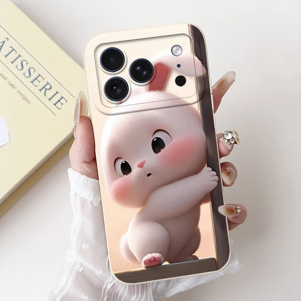 iPhone 17 Pro Silicone Case | Cute Kawaii Floral Painted Cover