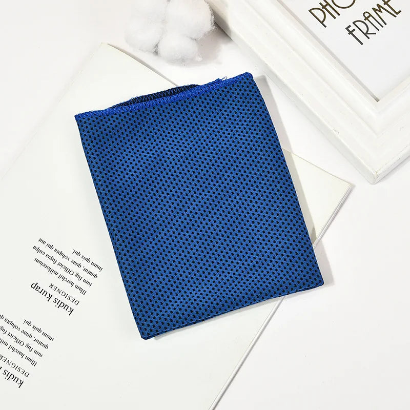 Outdoor Microfiber Quick Dry Sports Cooling Ice Towel Cold Sports Towel Fitness Cool Towel Camping Peaceful Pleasures Health and Wellness Dark blue 30x80cm