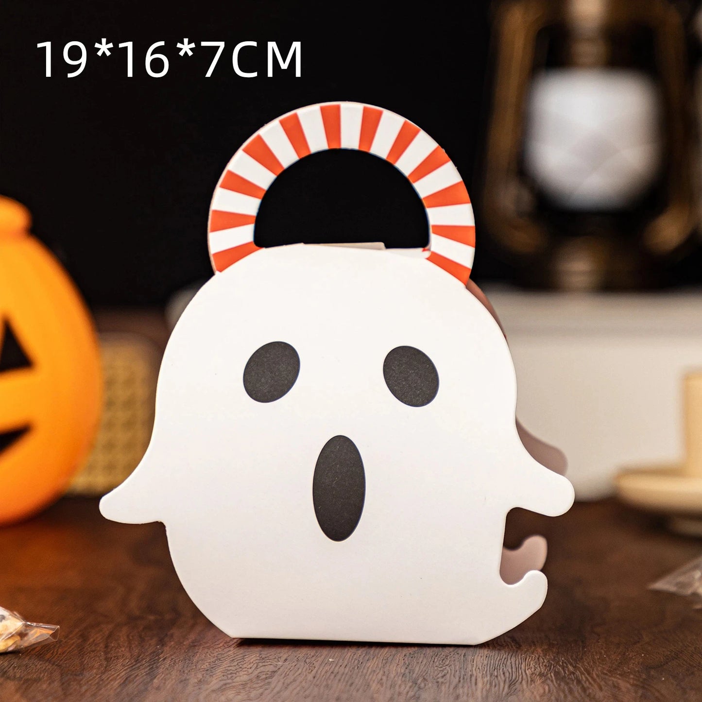 Halloween Pumpkin Shape Wooden Serving Tray Party Snack Fruit Storage