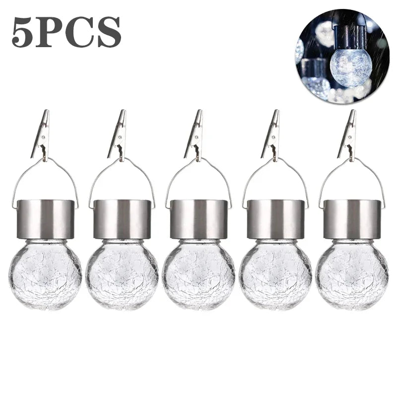 Solar Hanging Garden Lights – Colorful LED Cracked Glass Ball
