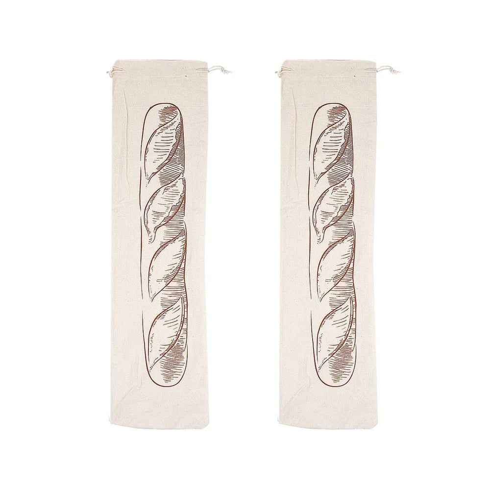 2-Pack Reusable Linen Bread Bags – Eco-Friendly Storage