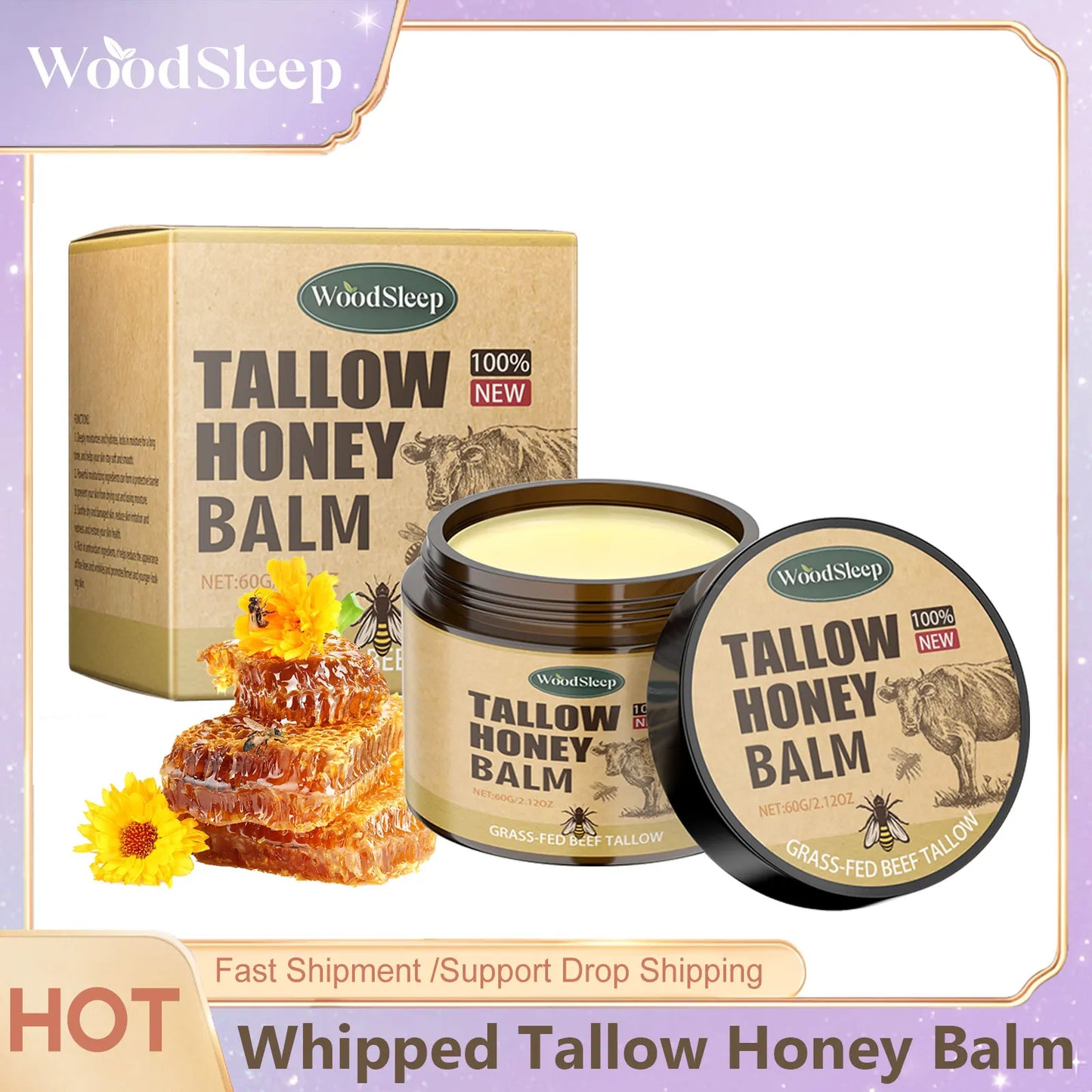 Whipped Beef Tallow & Honey Balm – Face & Body Moisturizer