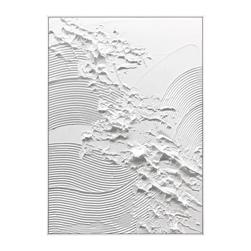 Hand-painted Oil Painting Black and White Modern Minimalist Entrance Three-dimensional Large Floor-to-ceiling Gypsum Painting Peaceful Pleasures Health and Wellness Without frame H Custom