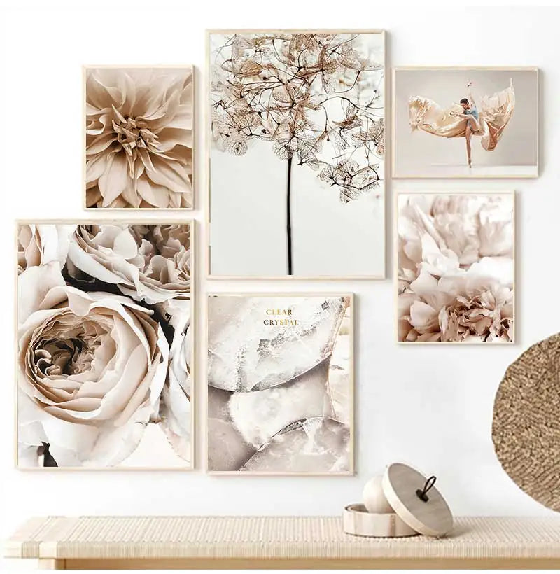 Nordic Canvas Wall Art – Peony Flower & Dance Woman Print Canvas Wall Art Print Peaceful Pleasures Health and Wellness