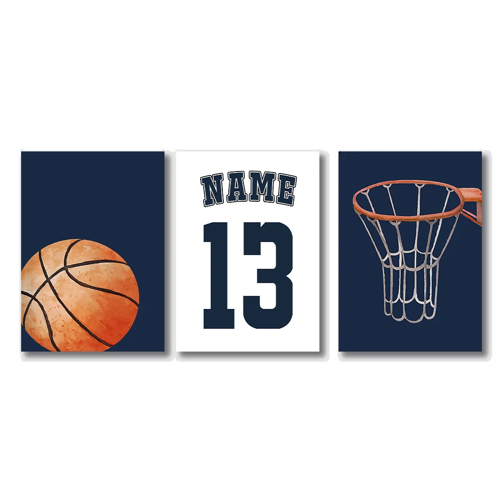 Personalized Basketball Canvas Wall Art | Boys Room Decor
