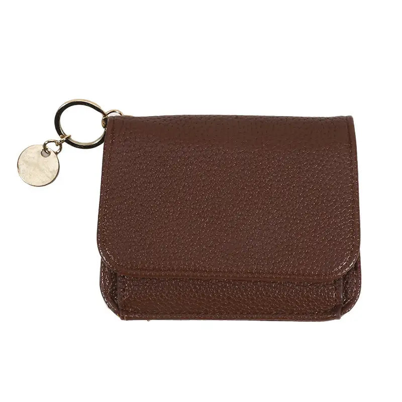 Folding Short Wallet for Women Simple Solid Color Coin Purse Credit Card Holder Cute Multifunctional Ladies Wallet Peaceful Pleasures Health and Wellness