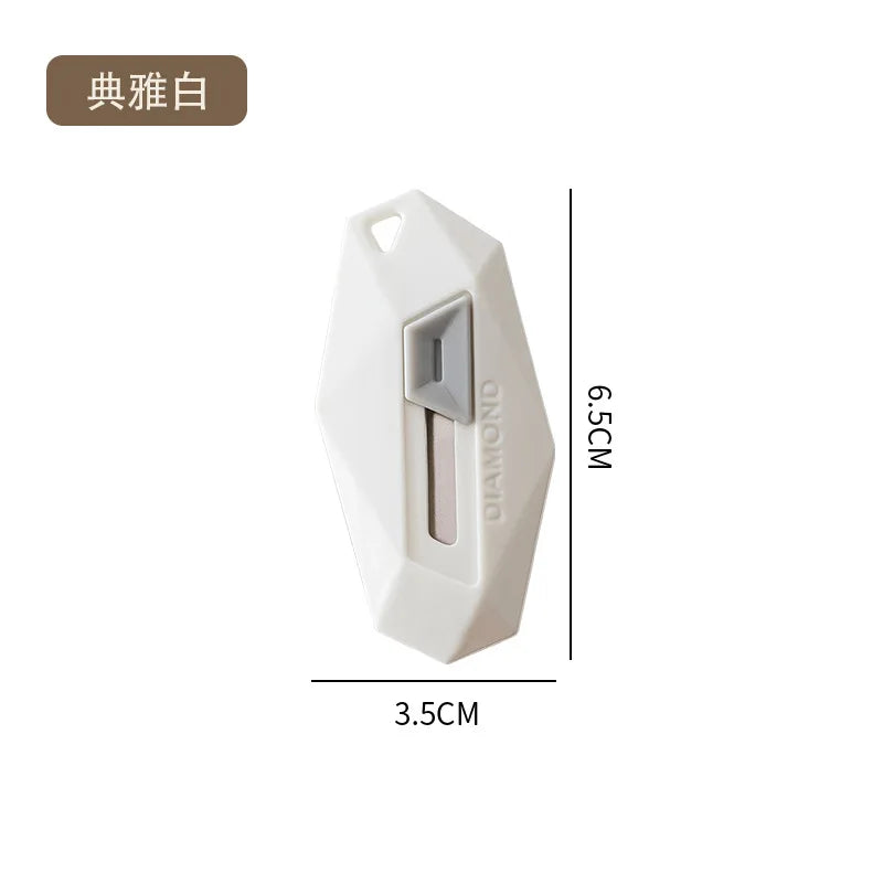 Magnetic Mini Box Cutter – Portable Stainless Steel Utility Knife Mini Utility Knife Peaceful Pleasures Health and Wellness WHITE