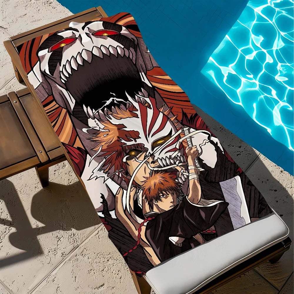 Bleach Ichigo Anime Beach Towel – Quick Dry Soft Multi-Size Anime Beach Towel Peaceful Pleasures Health and Wellness z5 STJ70x140CM