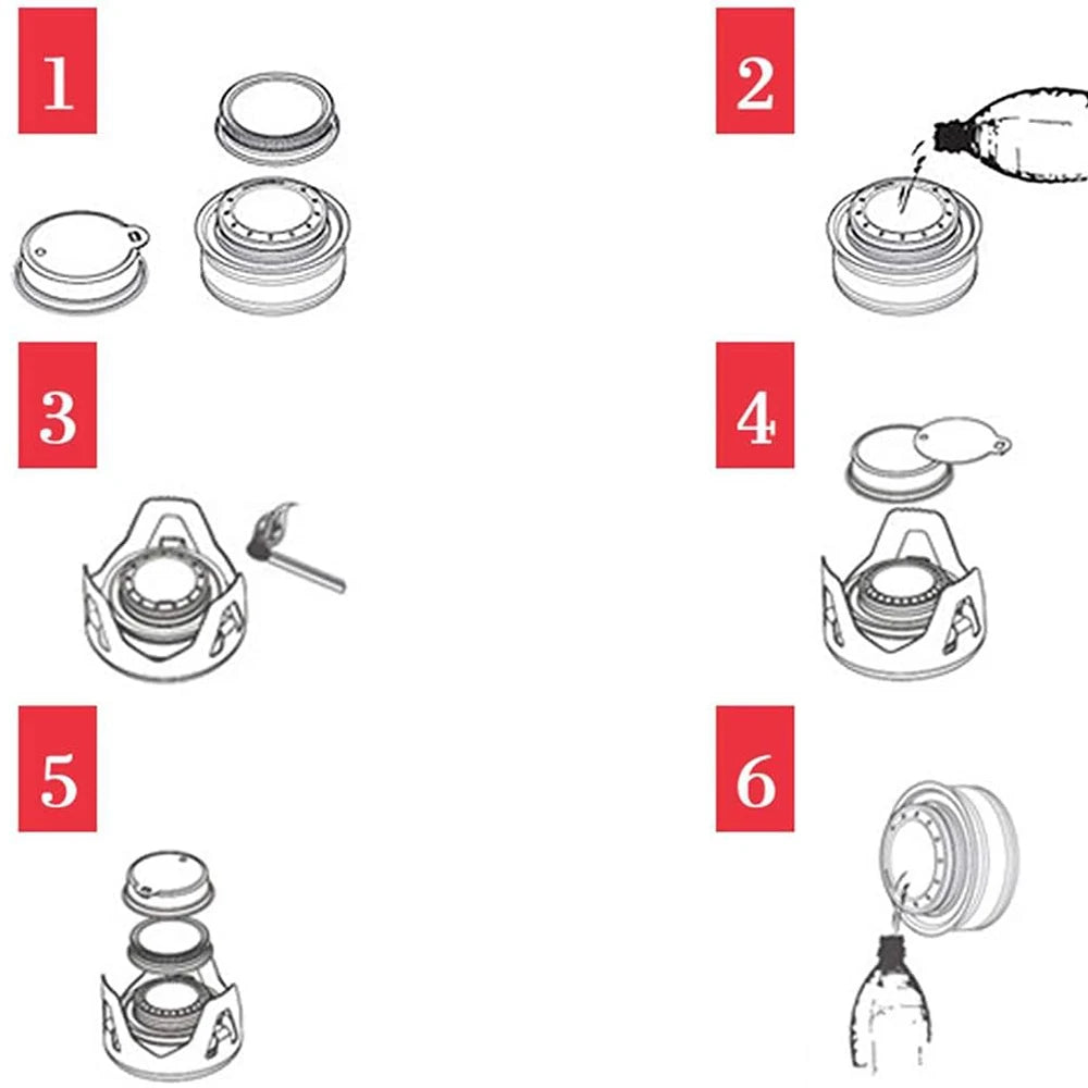 Ultralight Spirit Alcohol Furnace Mini Outdoor Camping Cookware Kit Brass Stove Burner with Detachable Pot Support Stand ﻿ Peaceful Pleasures Health and Wellness