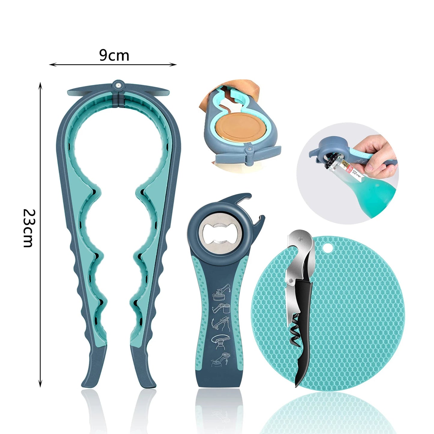 4pcs Jar Opener for Weak Hands Lightweight Portable Sturdy Material Opener for All Kinds of Bottle Lids Peaceful Pleasures Health and Wellness