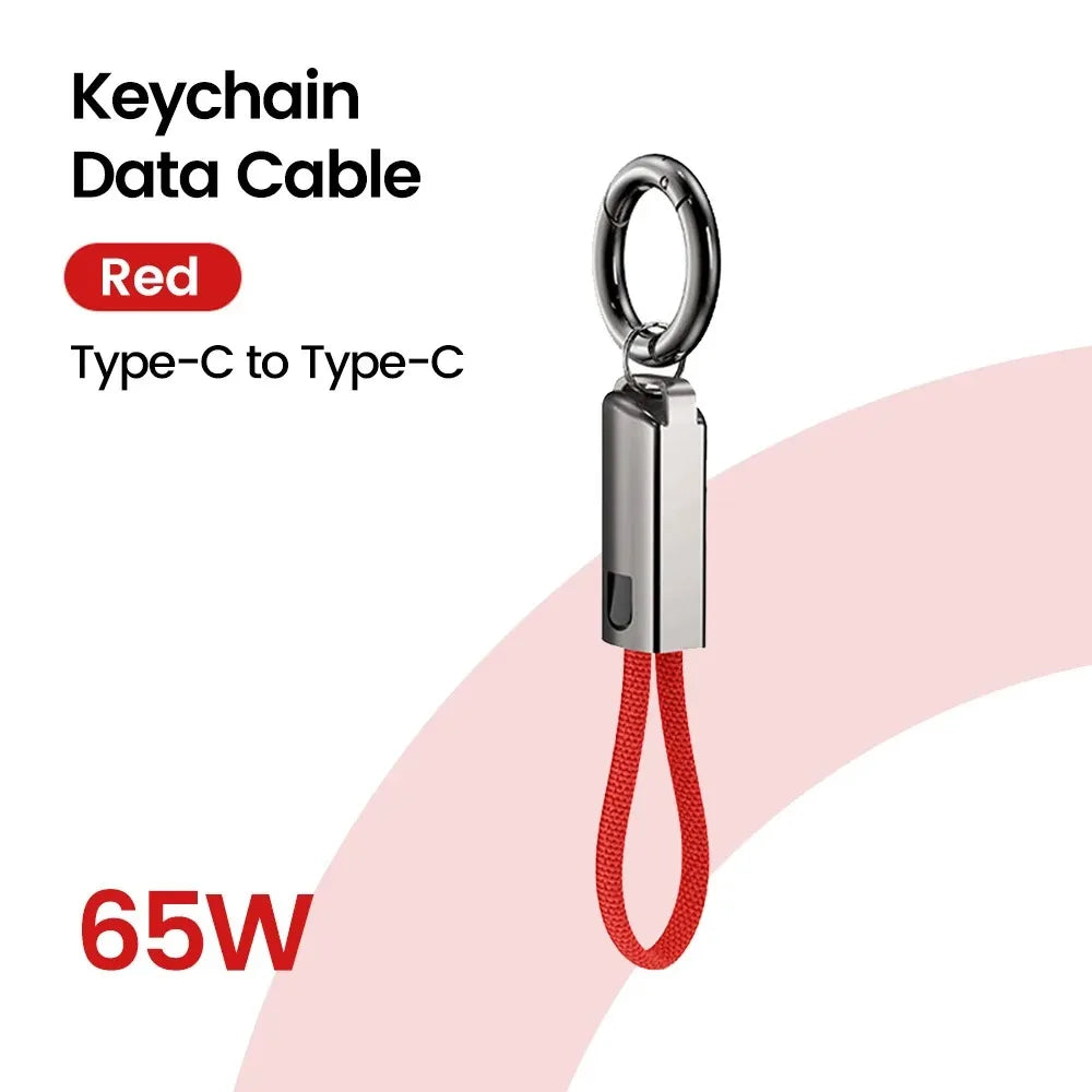 PD 65W USB-C to USB-C Keychain Fast Charging Cable 10cm